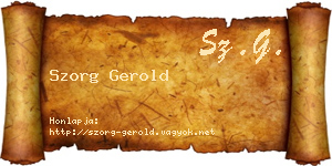 Szorg Gerold névjegykártya